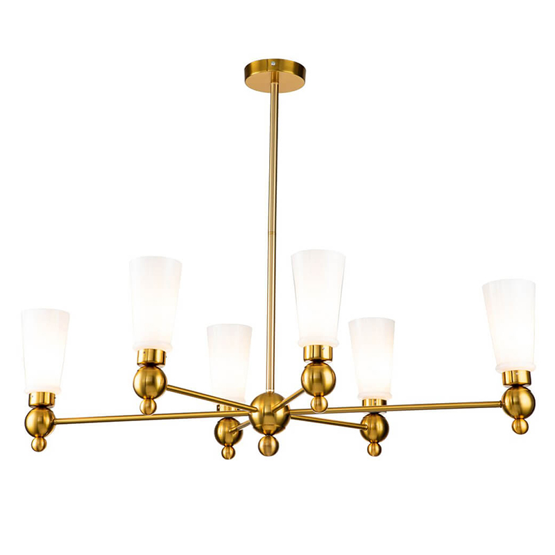 Люстра Chamila Chandelier 6 Латунь Белый Люстра Chamila Chandelier 6 Латунь Белый в Челябинске | Loft Concept