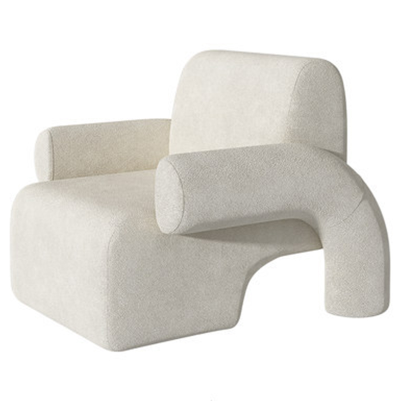 Кресло Odom White Boucle Armchair Белый Кресло Odom White Boucle Armchair Белый в Челябинске | Loft Concept