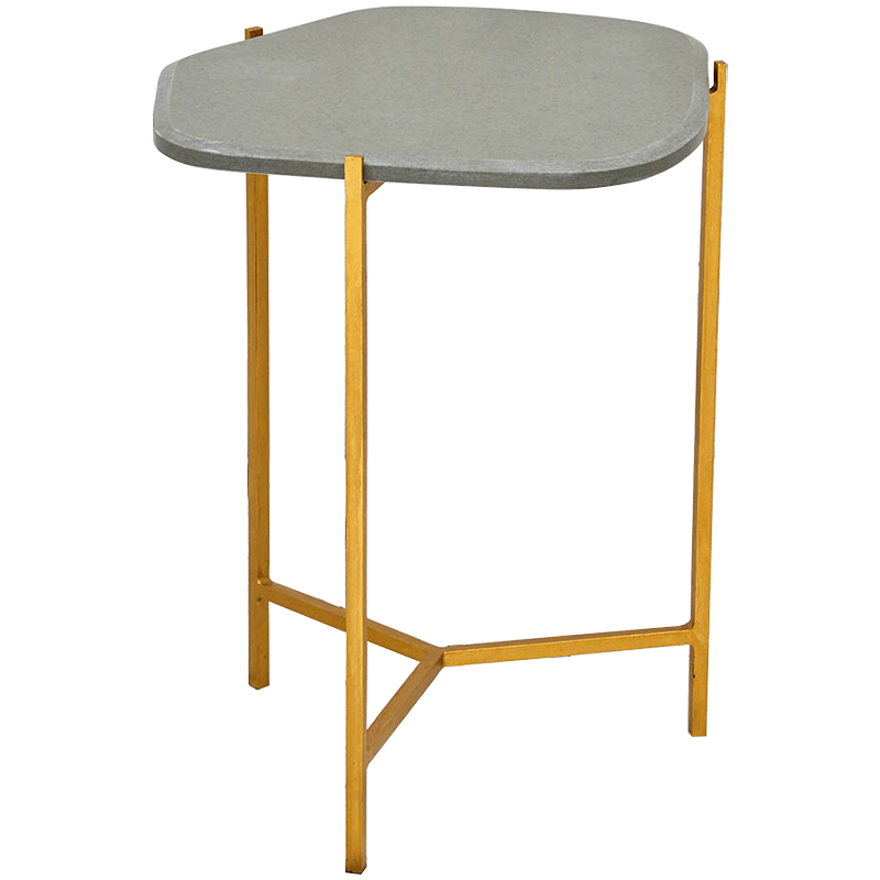 Приставной стол с серой каменной столешницей Tuan Side Table Grey Золотой Серый Приставной стол с серой каменной столешницей Tuan Side Table Grey Золотой Серый в Челябинске | Loft Concept