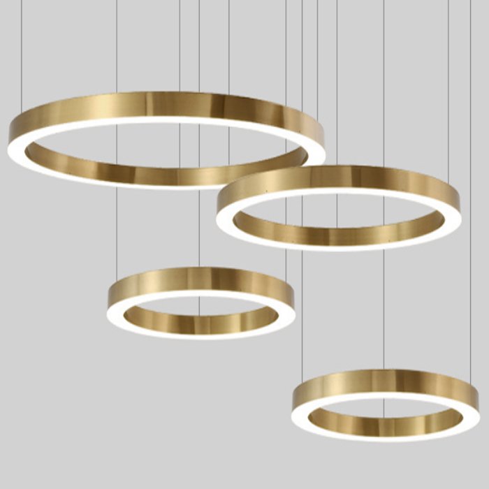 Люстра Light Ring Horizontal Глянцевое золото Латунь Люстра Light Ring Horizontal Глянцевое золото Латунь в Челябинске | Loft Concept