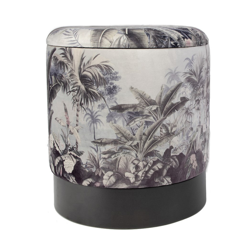 Пуф PUF Jungle Print plants Мульти Черный Пуф PUF Jungle Print plants Мульти Черный в Челябинске | Loft Concept