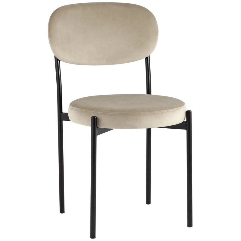 Стул Alfie Chair Молочный Велюр Молочный Черный в Челябинске | Loft Concept 
