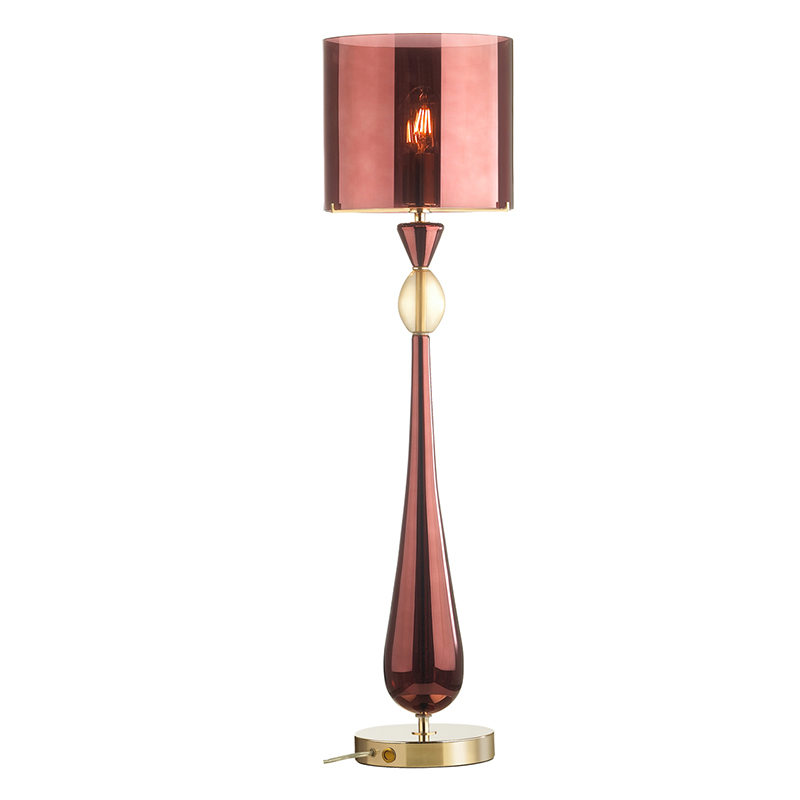 Настольная лампа Roser Burgundy Table Lamp Бургундский красный Золотой Настольная лампа Roser Burgundy Table Lamp Бургундский красный Золотой в Челябинске | Loft Concept