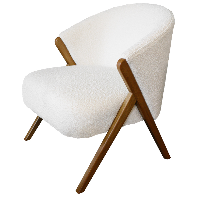 Кресло Etienne Boucle Armchair Коричневый Белый в Челябинске | Loft Concept 