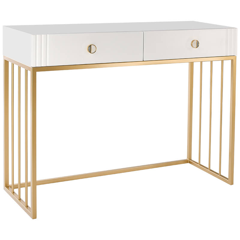 Консоль Caerwyn Console Белый Золотой Серый Консоль Caerwyn Console Белый Золотой Серый в Челябинске | Loft Concept
