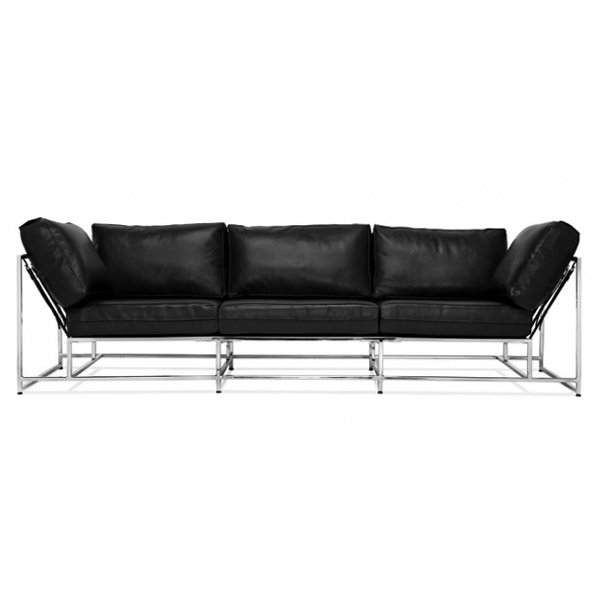 Диван Black Calfskin Sofa Черный Диван Black Calfskin Sofa Черный в Челябинске | Loft Concept