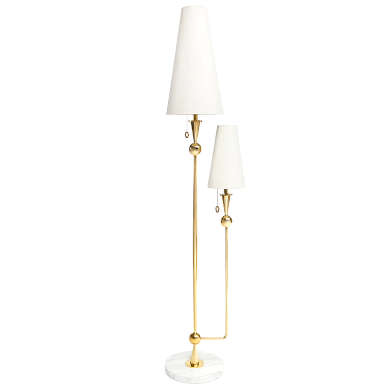 Торшер CARACAS FLOOR LAMP Латунь Античная полированная Белый Белый Мрамор Bianco Торшер CARACAS FLOOR LAMP Латунь Античная полированная Белый Белый Мрамор Bianco в Челябинске | Loft Concept