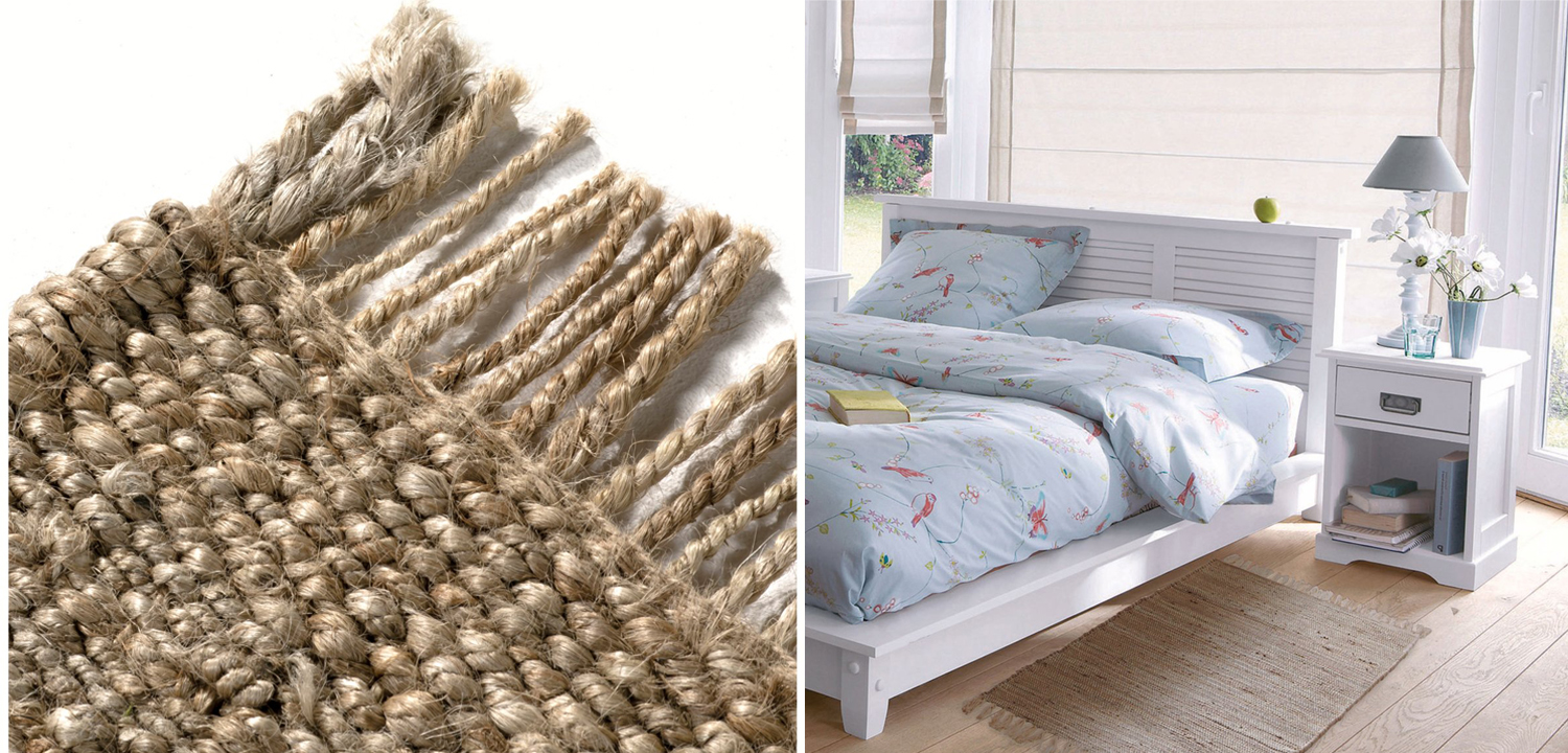 Ковер с бахромой 100% джут - фото