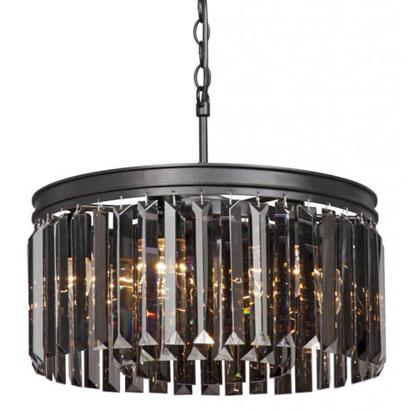 Люстра RH Rhys Smok Glass Prism Round Chandelier 40 Черный матовый Люстра RH Rhys Smok Glass Prism Round Chandelier 40 Черный матовый в Челябинске | Loft Concept