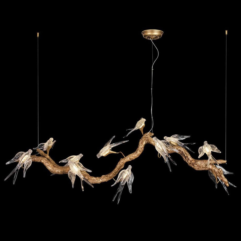 Декоративная светодиодная люстра The swallow nest Медь Прозрачный Декоративная светодиодная люстра The swallow nest Медь Прозрачный в Челябинске | Loft Concept