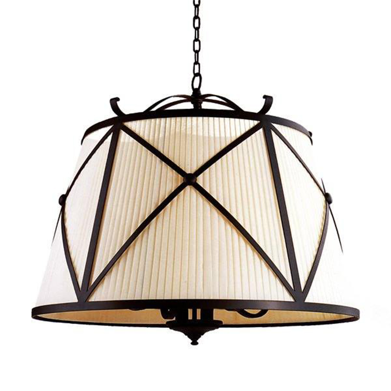 Люстра абажур Provence Lampshade Light Brown Chandelier Коричневый винтаж Бежевый Люстра абажур Provence Lampshade Light Brown Chandelier Коричневый винтаж Бежевый в Челябинске | Loft Concept