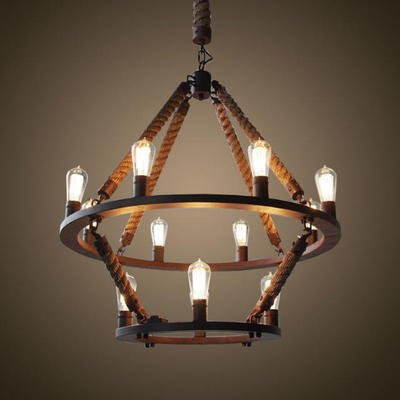 Люстра Rope Filament Chandelier Черный Люстра Rope Filament Chandelier Черный в Челябинске | Loft Concept