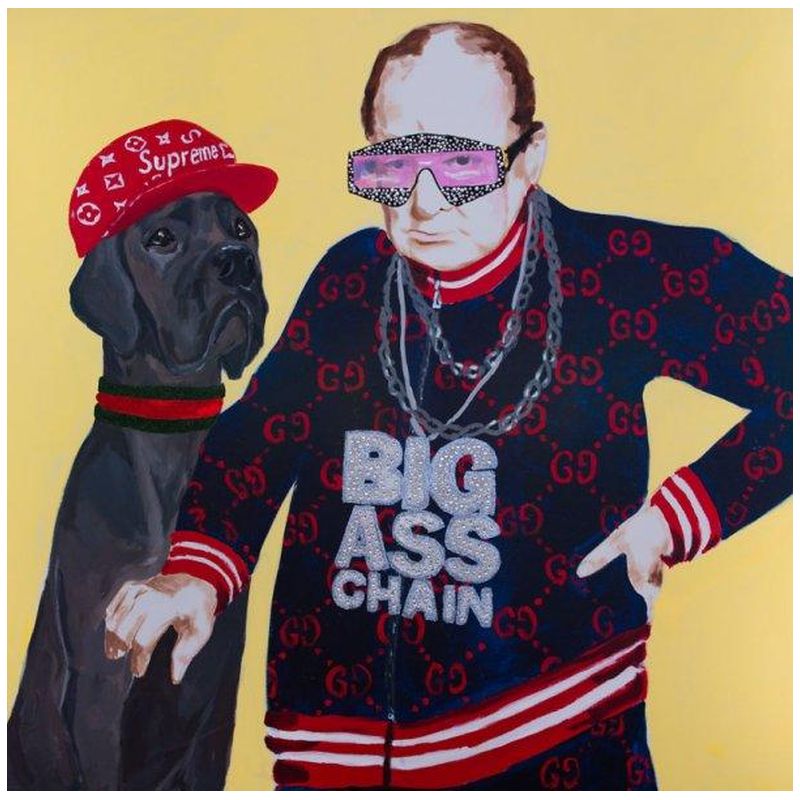 Картина “Winston Churchill in Gucci Track Suit with Big Ass Chain” Мульти в Челябинске | Loft Concept 