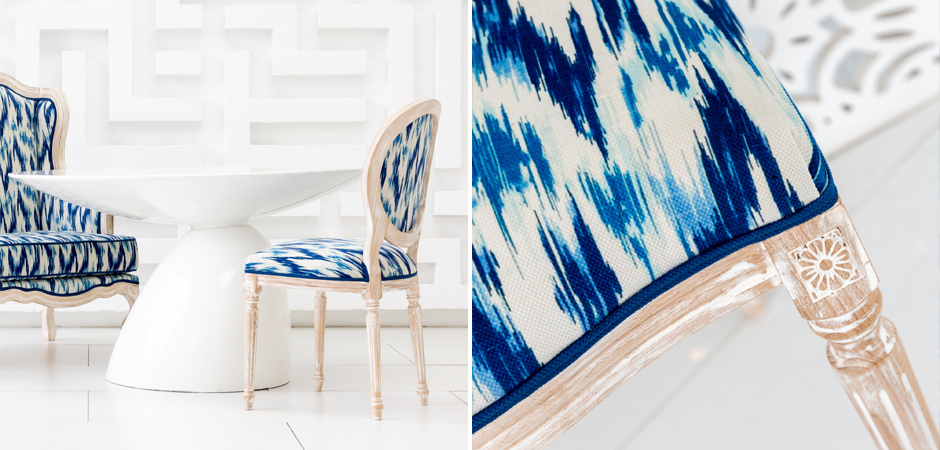 Стул с синим узором Ikat Pattern Стул с синим узором Ikat Pattern - Loft-Concept в Челябинске