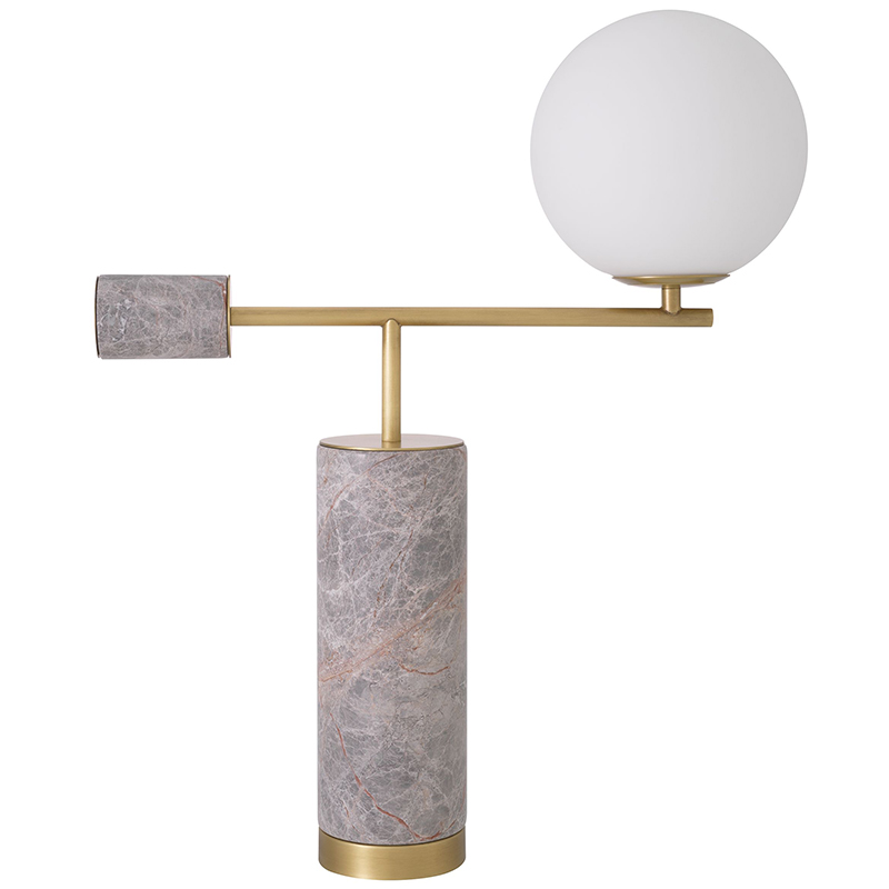Настольная лампа Eichholtz Table Lamp Xperience Grey Серый Латунь Белое матовое стекло Настольная лампа Eichholtz Table Lamp Xperience Grey Серый Латунь Белое матовое стекло в Челябинске | Loft Concept