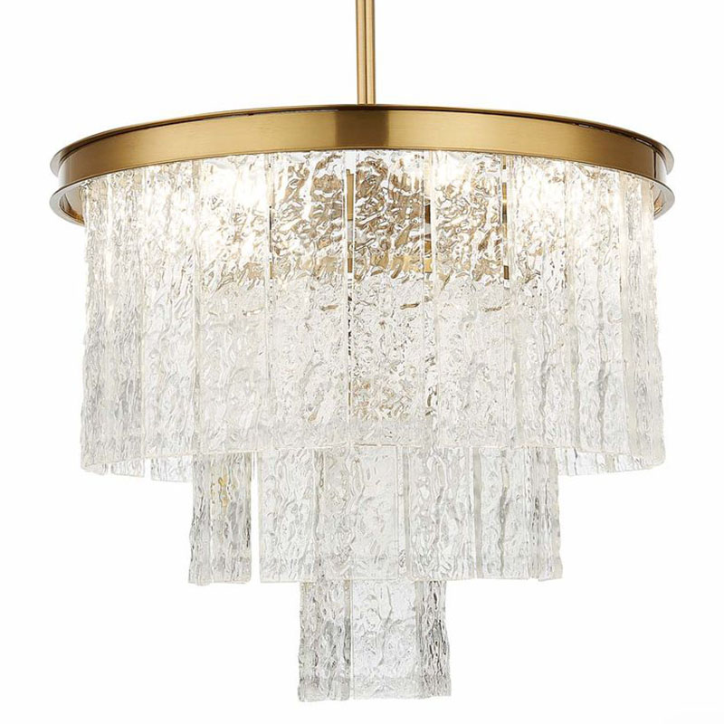 Люстра Renea Textured Glass Chandelier Brass Латунь Прозрачное Стекло Люстра Renea Textured Glass Chandelier Brass Латунь Прозрачное Стекло в Челябинске | Loft Concept