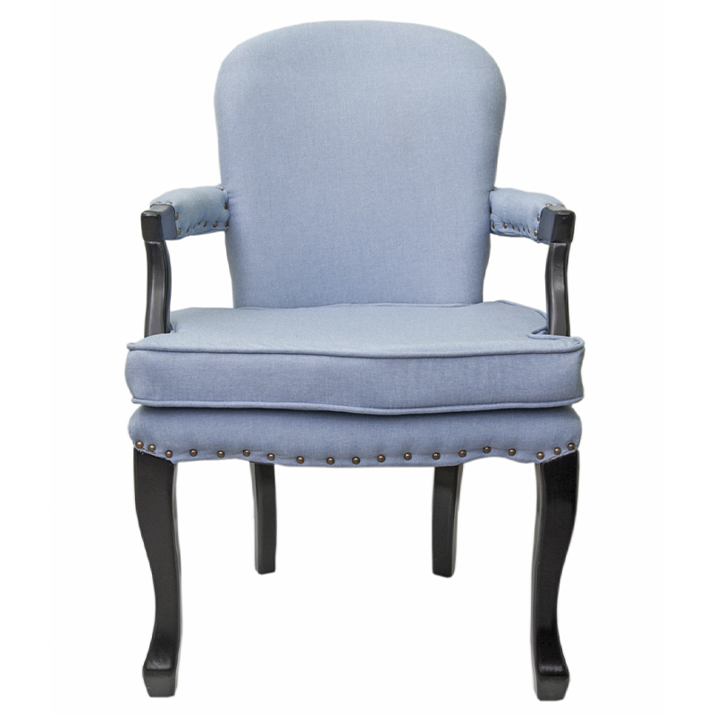 Кресло Aubrey Classical Armchair blue flax Голубой Черный Кресло Aubrey Classical Armchair blue flax Голубой Черный в Челябинске | Loft Concept