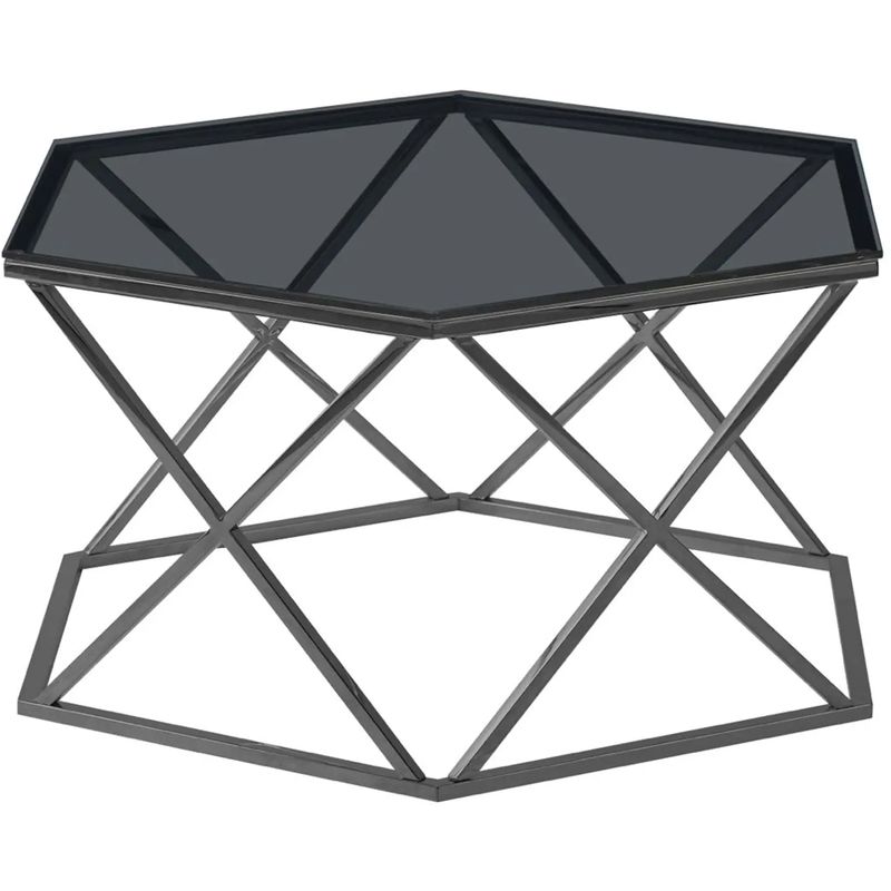 Столик кофейный Ormando Collection Dark Chrome №1 Темный хром Стекло Смок Столик кофейный Ormando Collection Dark Chrome №1 Темный хром Стекло Смок в Челябинске | Loft Concept