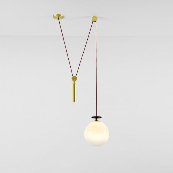 Подвесной светильник Shape up Pendant Globe White Латунь Белый в Челябинске | Loft Concept 