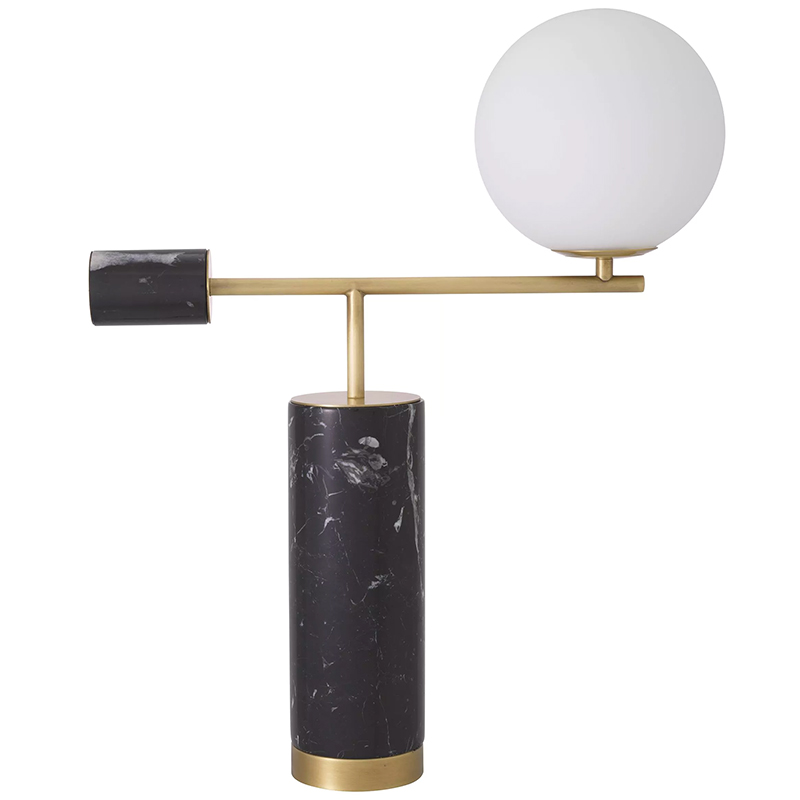 Настольная лампа Eichholtz Table Lamp Xperience Black Черный Мрамор Nero Латунь Белое матовое стекло Настольная лампа Eichholtz Table Lamp Xperience Black Черный Мрамор Nero Латунь Белое матовое стекло в Челябинске | Loft Concept