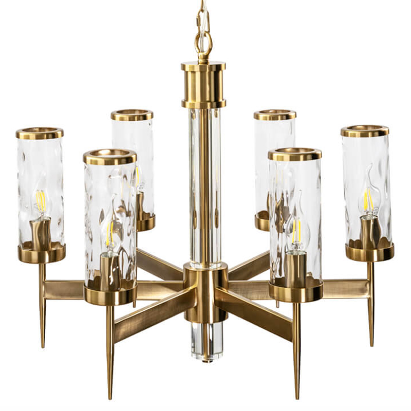 Люстра Brass Wheel Small в Американском стиле Латунь Прозрачный Люстра Brass Wheel Small в Американском стиле Латунь Прозрачный в Челябинске | Loft Concept