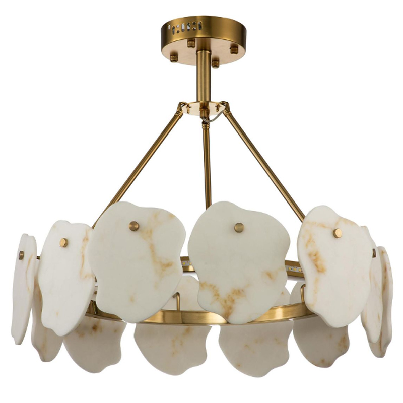 Люстра Мрамор Lucretia Marble Round Chandelier 60 см Латунь Белый Мрамор Bianco Люстра Мрамор Lucretia Marble Round Chandelier 60 см Латунь Белый Мрамор Bianco в Челябинске | Loft Concept