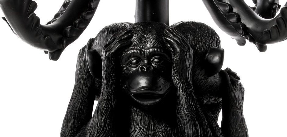 Подсвечник Seletti Giant Burlesque 3 Monkeys Black Подсвечник Seletti Giant Burlesque 3 Monkeys Black - Loft-Concept в Челябинске