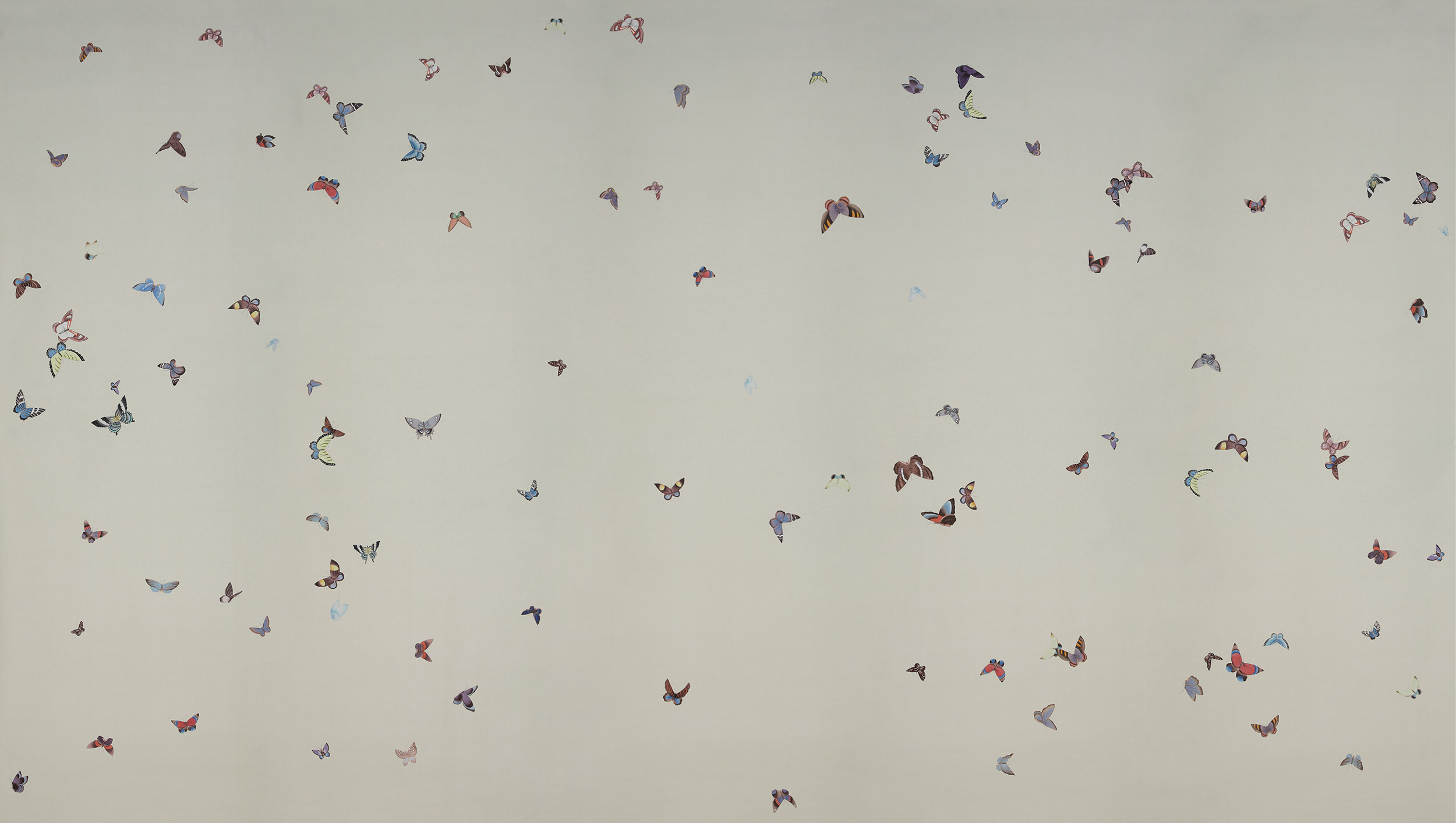 Обои ручная роспись Butterflies Icarus on Rose Shadow metallic silk Обои ручная роспись Butterflies Icarus on Rose Shadow metallic silk - постер Loft-Concept в Челябинске