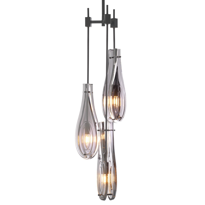 Люстра Eichholtz Chandelier Bellano S Bronze Темная бронза Стекло Смок Люстра Eichholtz Chandelier Bellano S Bronze Темная бронза Стекло Смок в Челябинске | Loft Concept