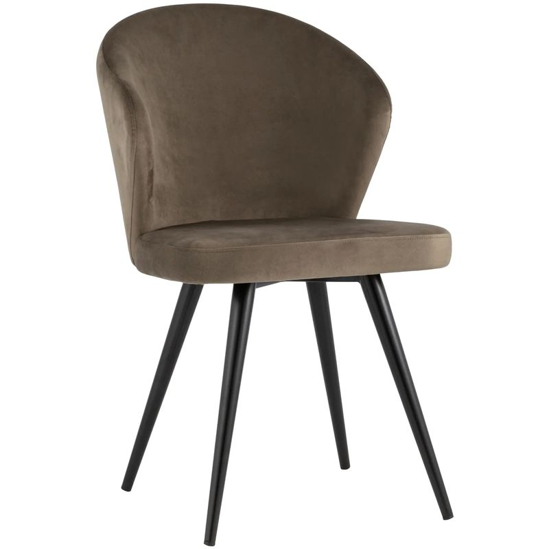 Стул Коричневый Бархат Volante Chair Коричневый Черный Стул Коричневый Бархат Volante Chair Коричневый Черный в Челябинске | Loft Concept