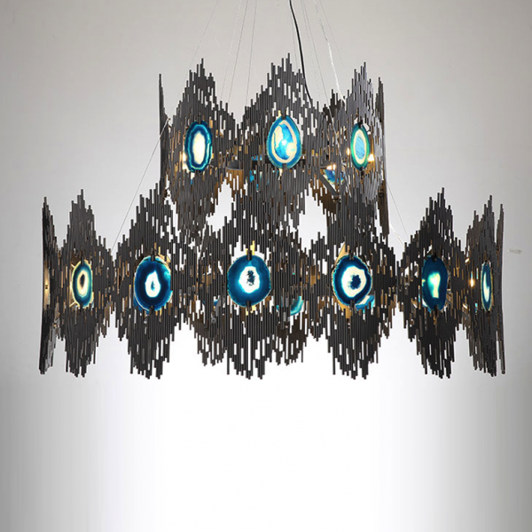 Люстра Calypso Chandelier 24 Золотой Графит Морская синь Люстра Calypso Chandelier 24 Золотой Графит Морская синь в Челябинске | Loft Concept