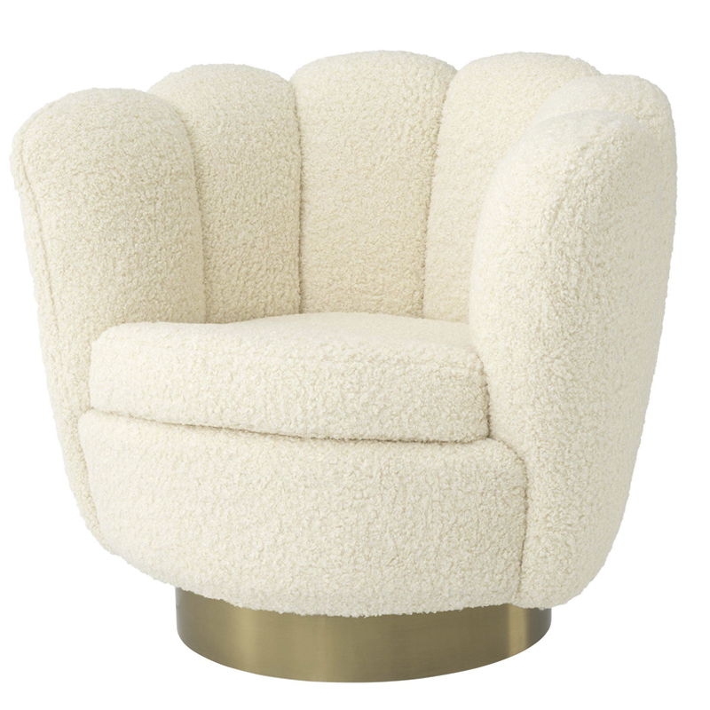 Кресло Eichholtz Swivel Chair Mirage cream Кремовый Матовая латунь Кресло Eichholtz Swivel Chair Mirage cream Кремовый Матовая латунь в Челябинске | Loft Concept