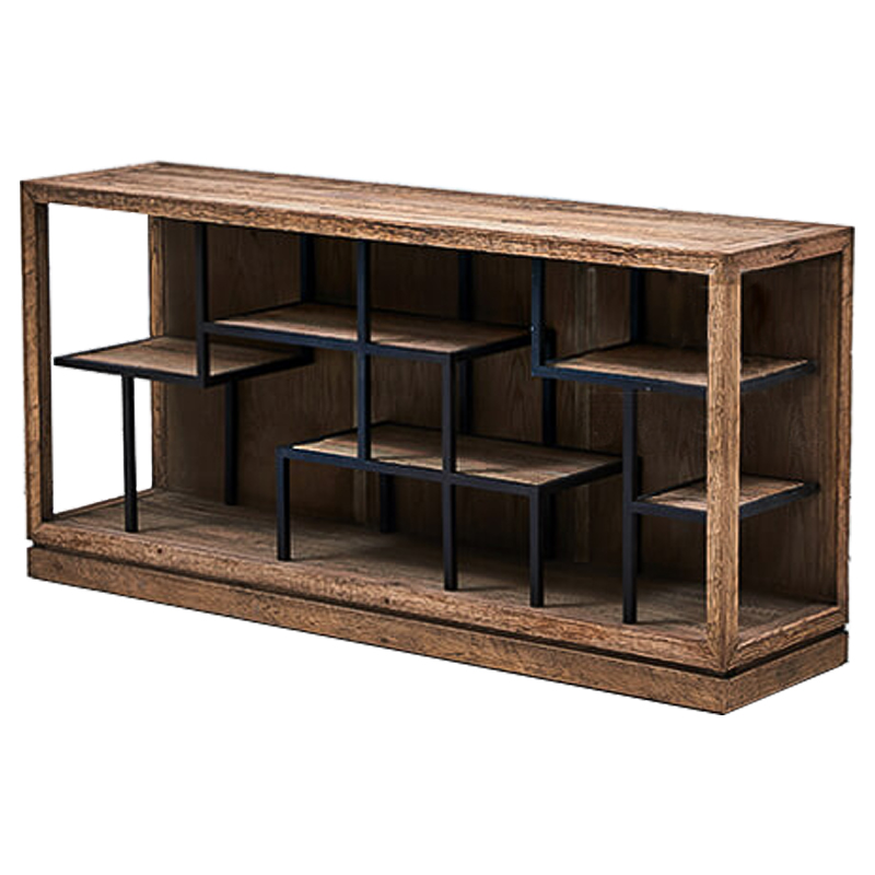 Стеллаж в стиле Лофт Geometric Loft Rack S Коричневый Черный Стеллаж в стиле Лофт Geometric Loft Rack S Коричневый Черный в Челябинске | Loft Concept