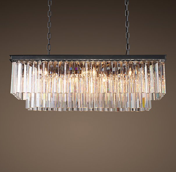 Люстра RH 1920s Odeon Clear Glass Fringe Black iron 90 Черный Люстра RH 1920s Odeon Clear Glass Fringe Black iron 90 Черный в Челябинске | Loft Concept