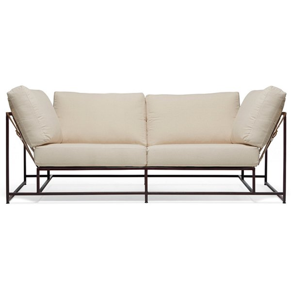 Двухместный диван Canvas & Copper Two Seat Sofa Молочный Двухместный диван Canvas & Copper Two Seat Sofa Молочный в Челябинске | Loft Concept