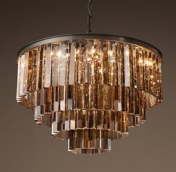 Люстра RH 1920s Odeon Smoke Glass Fringe Chandelier -60 Черный Люстра RH 1920s Odeon Smoke Glass Fringe Chandelier -60 Черный в Челябинске | Loft Concept