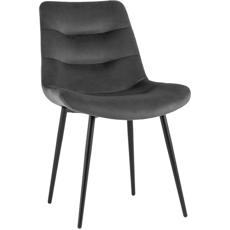Стул Austin Chair Серый Велюр Серый Черный Стул Austin Chair Серый Велюр Серый Черный в Челябинске | Loft Concept