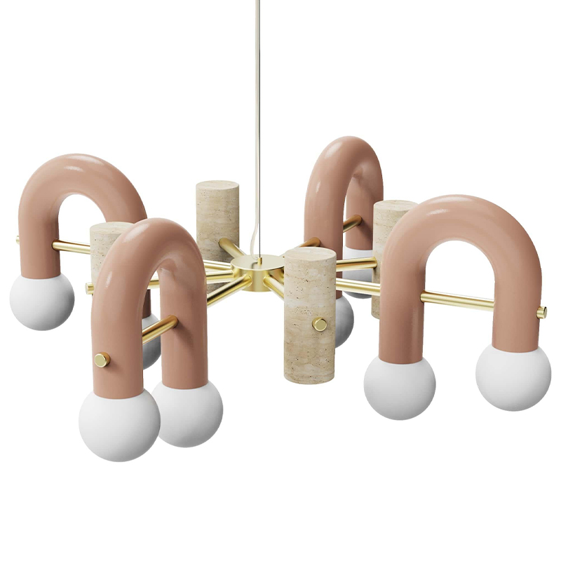 Люстра PYPPE 100 UTU SOULFUL LIGHTING Розовый Песочный Белый Латунь Люстра PYPPE 100 UTU SOULFUL LIGHTING Розовый Песочный Белый Латунь в Челябинске | Loft Concept