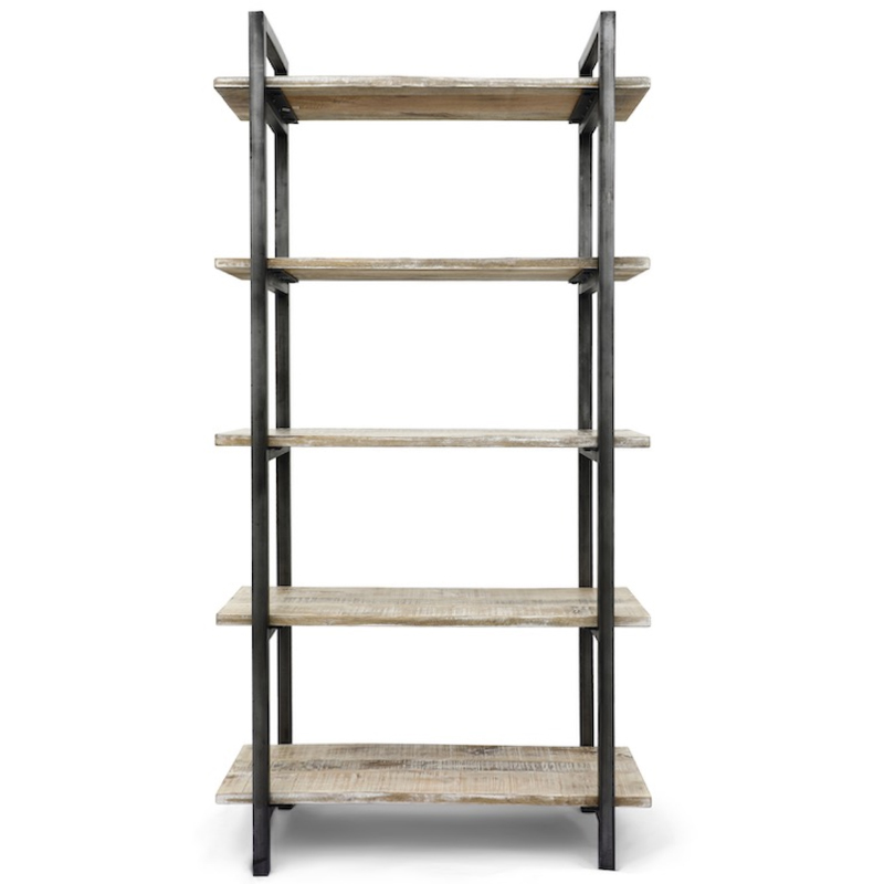 Стеллаж Takari Industrial light Wood Белый винтажная патина Черный Стеллаж Takari Industrial light Wood Белый винтажная патина Черный в Челябинске | Loft Concept