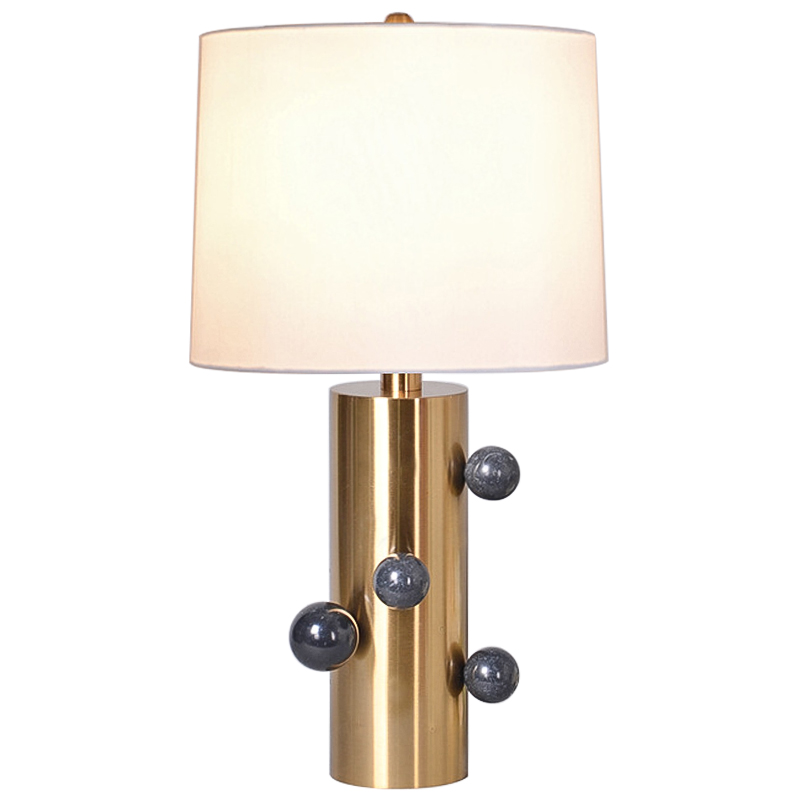Настольная лампа с абажуром Cantrell Table Lamp Black Бежевый Золотой Черный Настольная лампа с абажуром Cantrell Table Lamp Black Бежевый Золотой Черный в Челябинске | Loft Concept