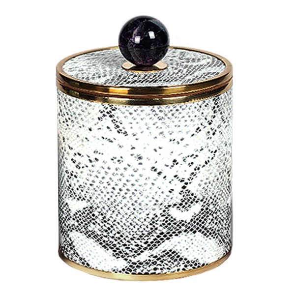 Шкатулка SNAKE CYLINDRE BOX Серый Шкатулка SNAKE CYLINDRE BOX Серый в Челябинске | Loft Concept