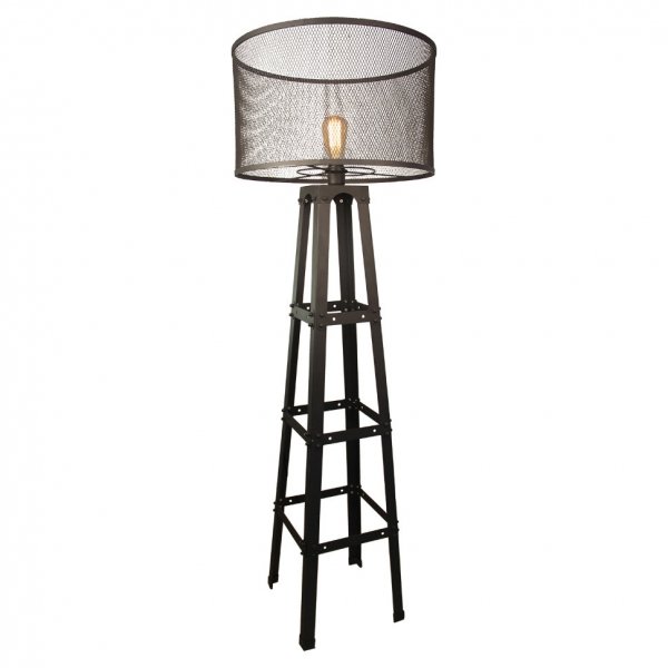 Торшер Radial Cage Floor Lamp Черный Торшер Radial Cage Floor Lamp Черный в Челябинске | Loft Concept