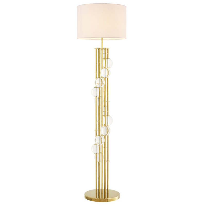Торшер Eichholtz Floor Lamp Lorenzo Gold & white Глянцевое золото Белый Прозрачный Торшер Eichholtz Floor Lamp Lorenzo Gold & white Глянцевое золото Белый Прозрачный в Челябинске | Loft Concept