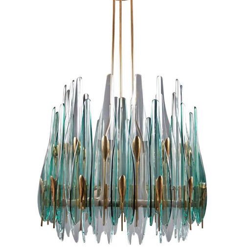 Люстра Max Ingrand Dahlia Chandelier Прозрачный зеленый Глянцевое золото Люстра Max Ingrand Dahlia Chandelier Прозрачный зеленый Глянцевое золото в Челябинске | Loft Concept