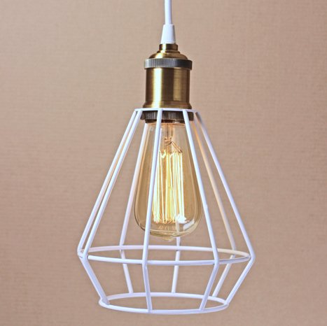 Подвесной светильник Wire Cage Pendant Punch White Белый Подвесной светильник Wire Cage Pendant Punch White Белый в Челябинске | Loft Concept