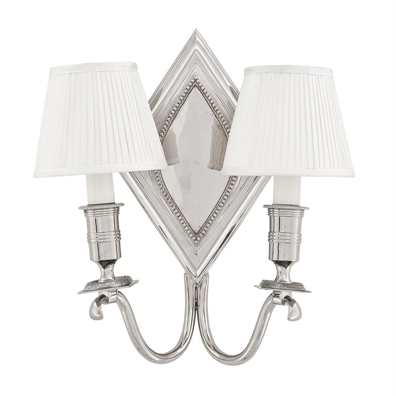 Бра Eichholtz Wall Lamp Diamond Double Никель Белый Бра Eichholtz Wall Lamp Diamond Double Никель Белый в Челябинске | Loft Concept