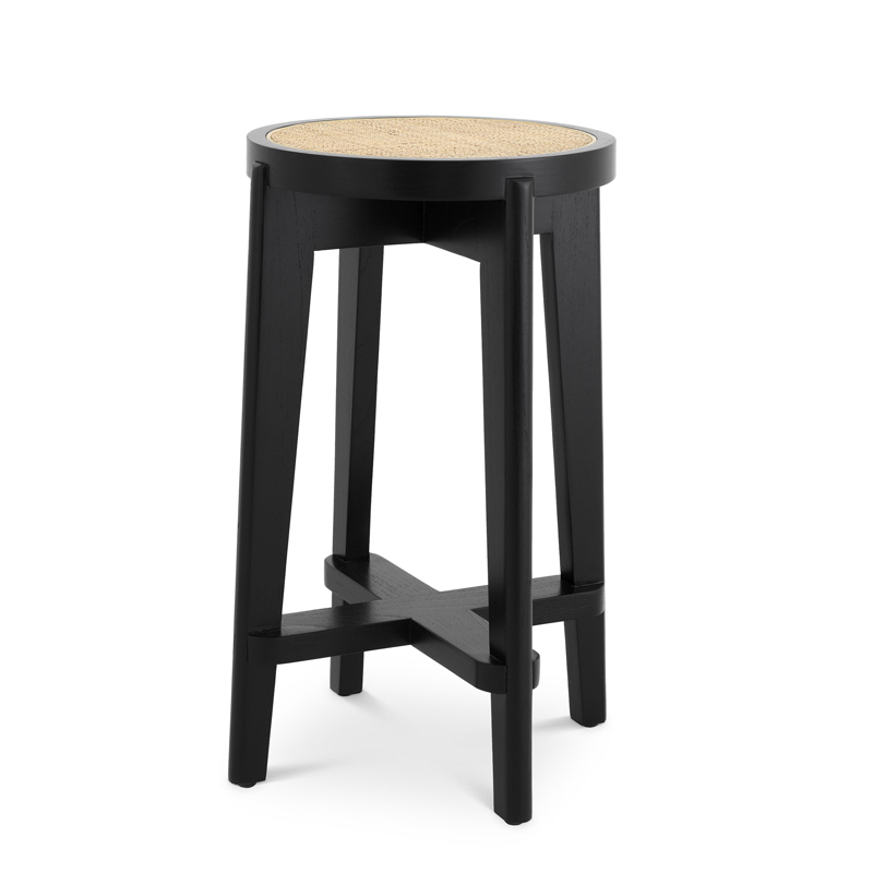 Полубарный стул Eichholtz Counter Stool Dareau black Бежевый Черный Полубарный стул Eichholtz Counter Stool Dareau black Бежевый Черный в Челябинске | Loft Concept