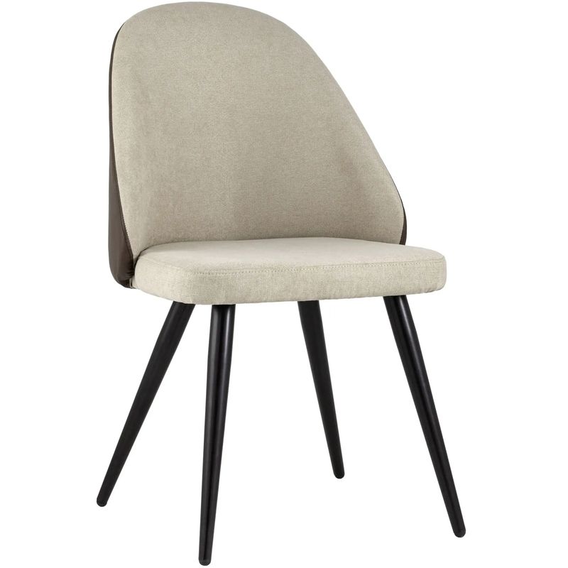 Стул Miruna Fabric and Leather Chair Бежевый Коричневый Черный Стул Miruna Fabric and Leather Chair Бежевый Коричневый Черный в Челябинске | Loft Concept