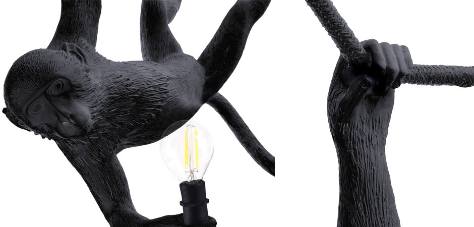 Подвесной светильник Seletti The Monkey Lamp Swing Black - фото №1
