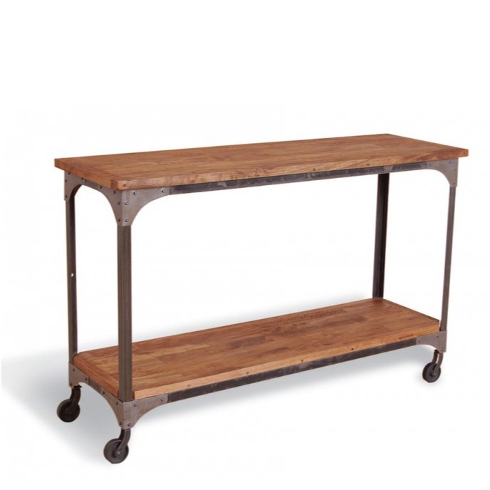 Консоль стол Industrial Metal Rust Console Table on Wheels Консоль стол Industrial Metal Rust Console Table on Wheels в Челябинске | Loft Concept